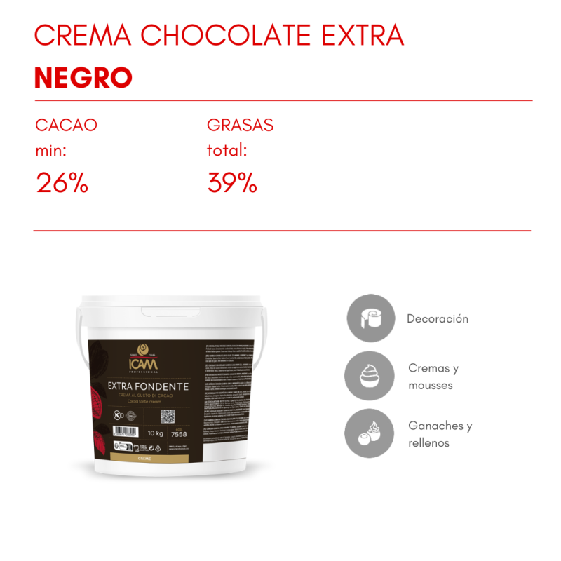 CREMA CHOCOLATE NEGRO EXTRA (CU/10KG)