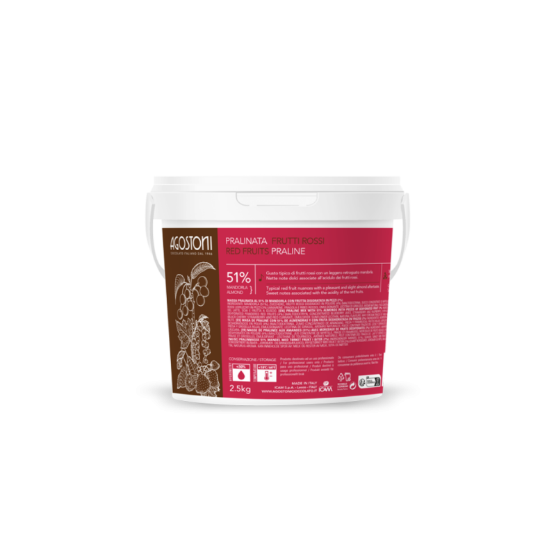 PRALINÉ FRUTOS ROJOS ALMENDRA 51% (CU/2.5KG)