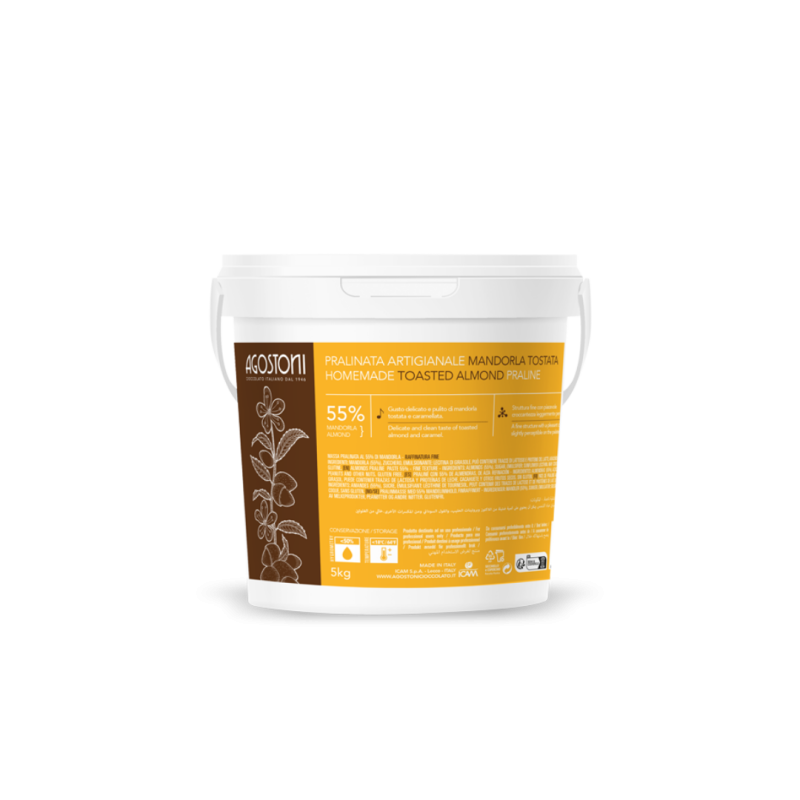 PRALINÉ ALMENDRA TOSTADA ARTESANAL 55% (CU/5KG)